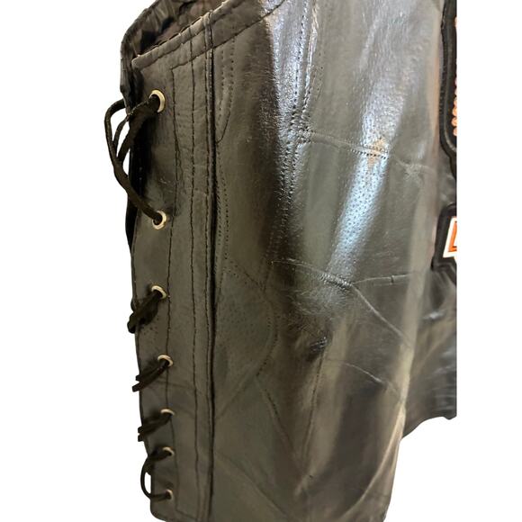 Harley Davidson Rocky Ranch Hides Rock Men's Genuine Hog Leather Biker Vest 2X - Picture 2 of 6